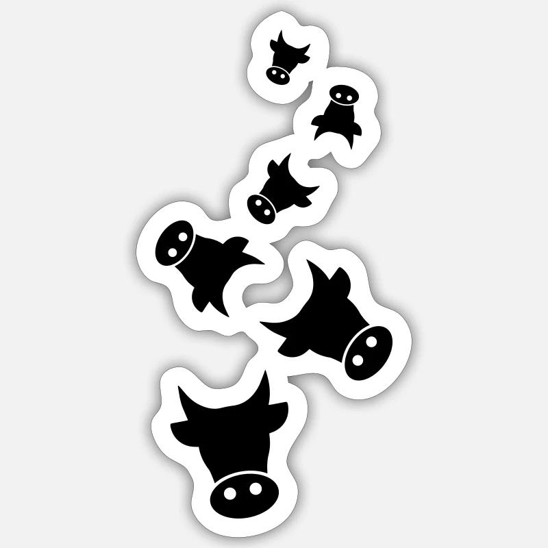 Rind Kopf Kuh - Sticker Größe S (10 x 10 cm) - Mattweiß