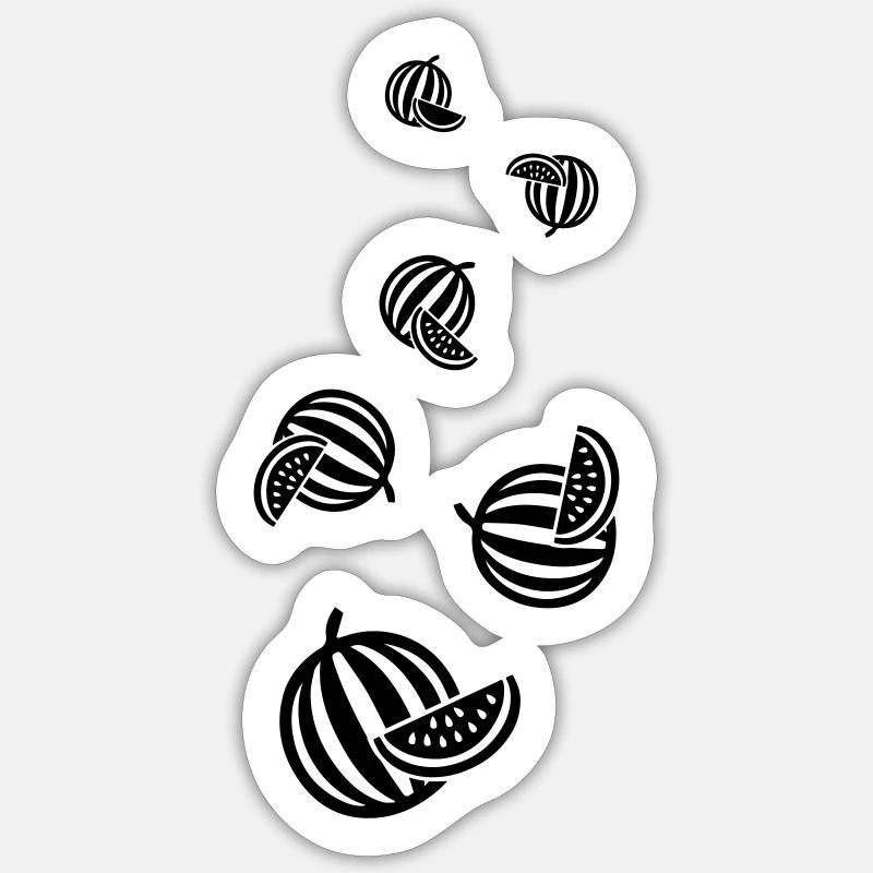 Fruit du melon - Sticker taille S (10 x 10 cm) - blanc mat