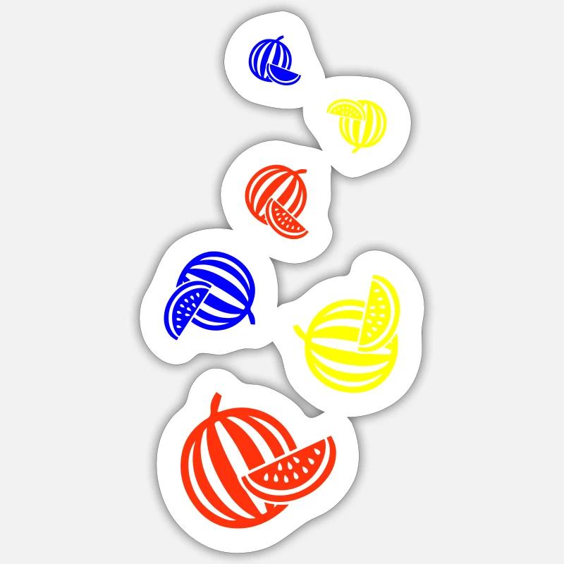 Fruit du melon - Sticker taille S (10 x 10 cm) - blanc mat