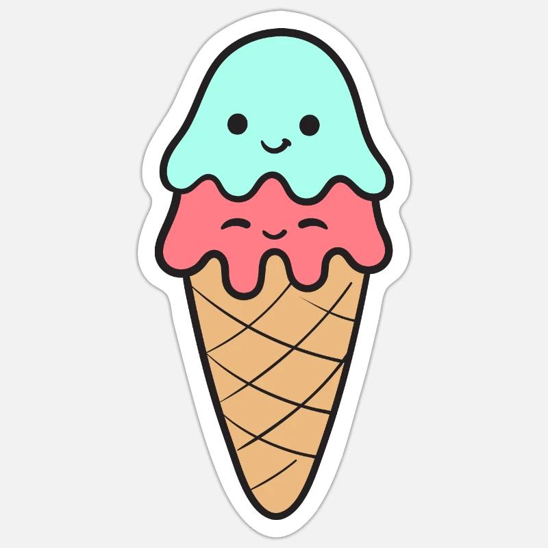 Eis Eiscreme Sticker Größe S (10 x 10 cm)