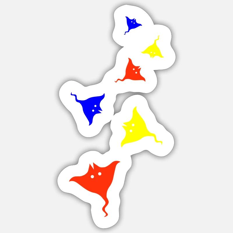 Seeigelicon Bunt - Sticker taille S (10 x 10 cm) - blanc mat