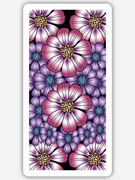 Bunte Blumen - Sticker Größe S (10 x 10 cm) - Mattweiß