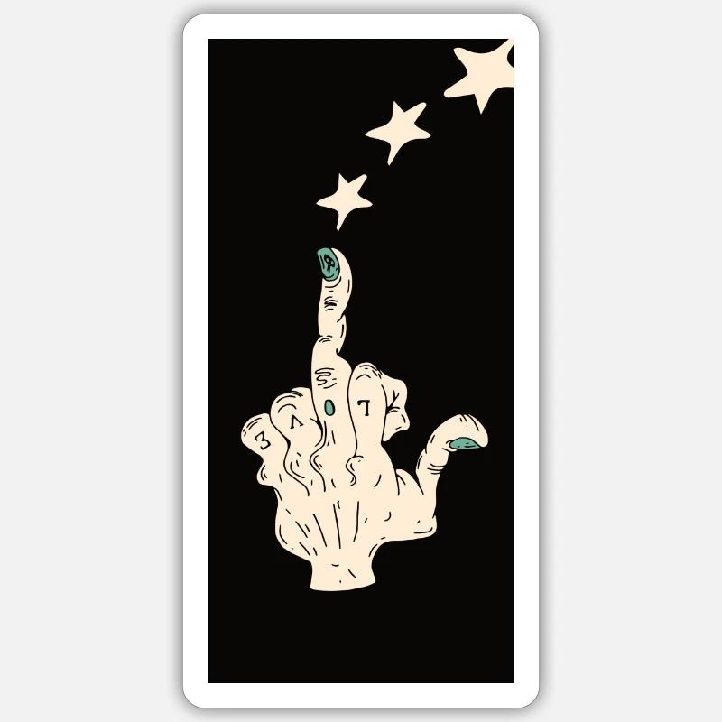 Amour du majeur - Sticker taille S (10 x 10 cm) - blanc mat