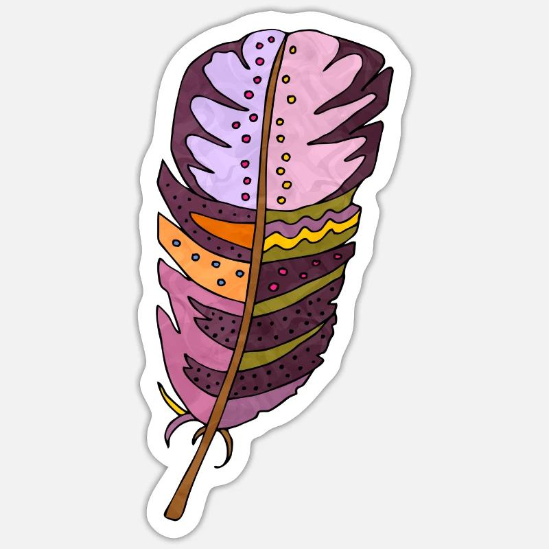 Feder - Sticker Größe S (10 x 10 cm) - Mattweiß