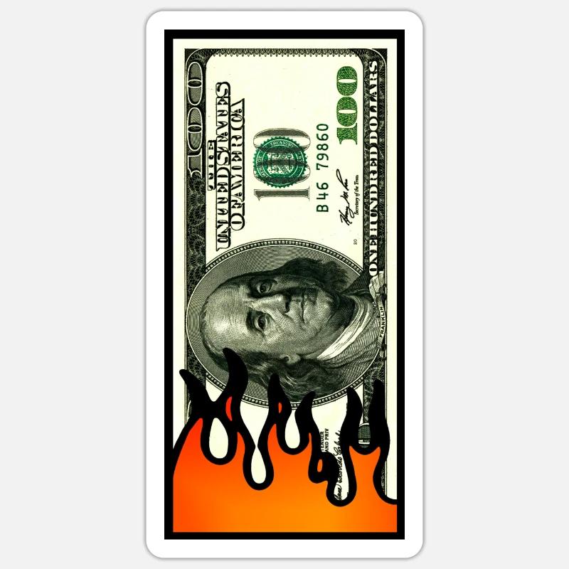 Argent comptant Sticker taille S (10 x 10 cm)