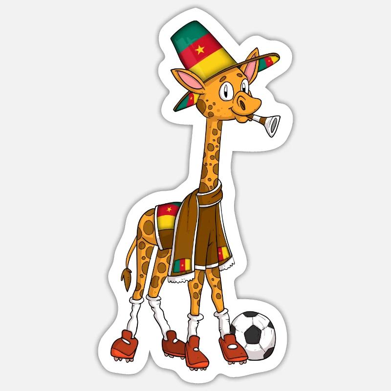 Giraffe Fan Cameroon - Sticker size S (10 x 10 cm) - white matte