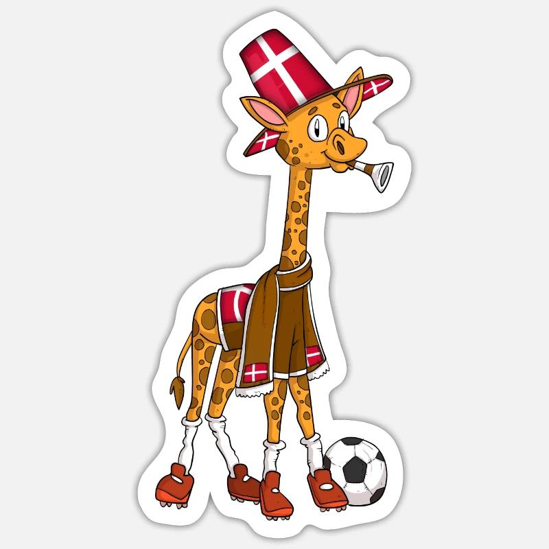 Giraffe Fan Danemark - Sticker taille S (10 x 10 cm) - blanc mat