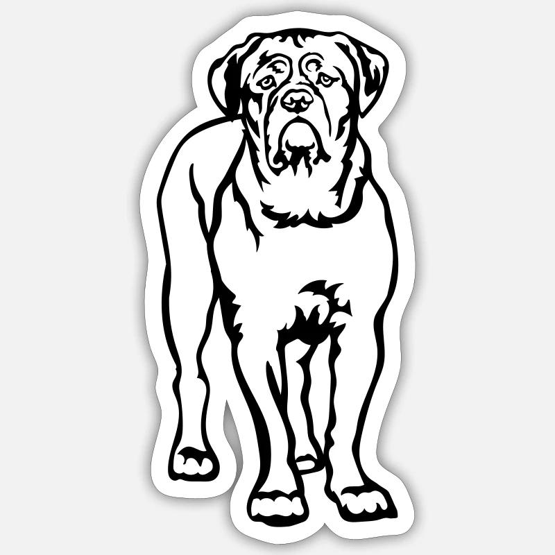 Dogue de Bordeaux - Sticker taille S (10 x 10 cm) - blanc mat