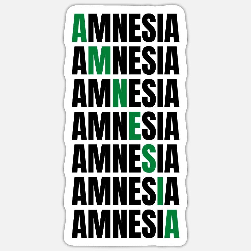 Amnesia - Sticker size S (10 x 10 cm) - white matte