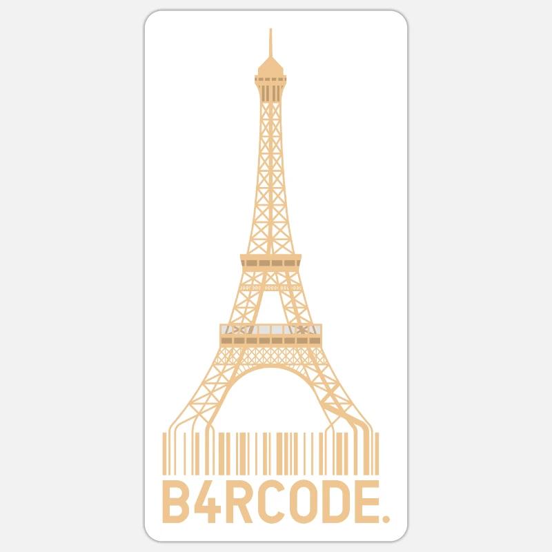 B4RCODE. Paris - Sticker taille S (10 x 10 cm) - blanc mat