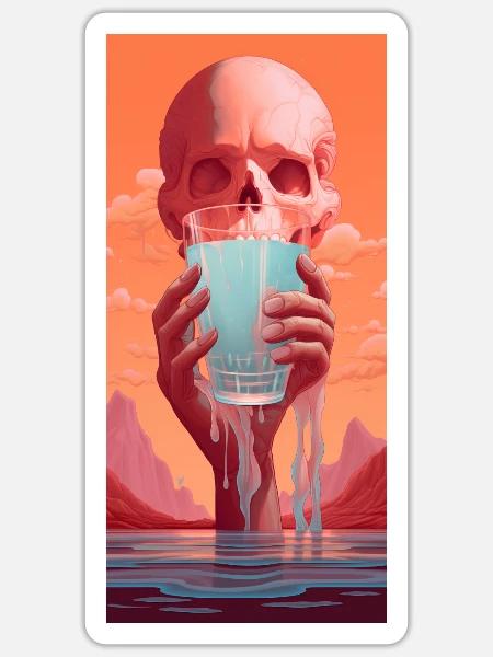 Bleiben Sie hydratisiert, während Sie leiden - Sticker Größe S (10 x 10 cm) - Mattweiß