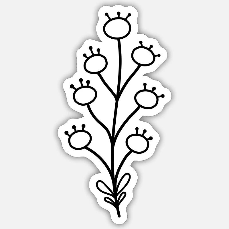 flower - Sticker size S (10 x 10 cm) - white matte