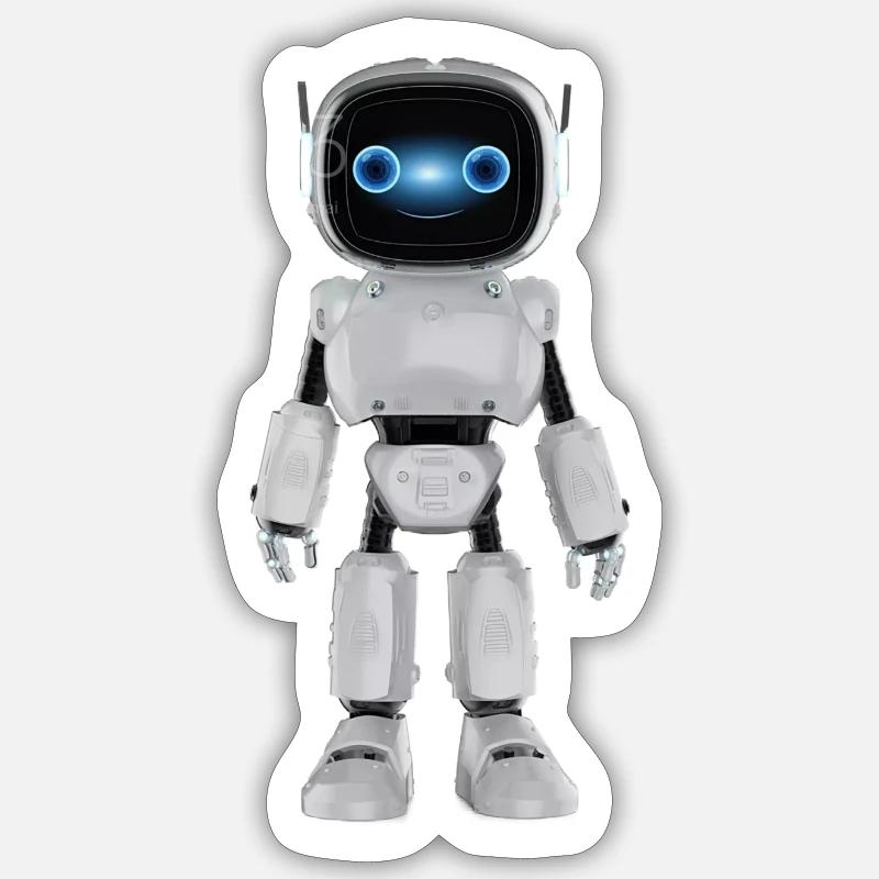 Android - Sticker taille S (10 x 10 cm) - blanc mat