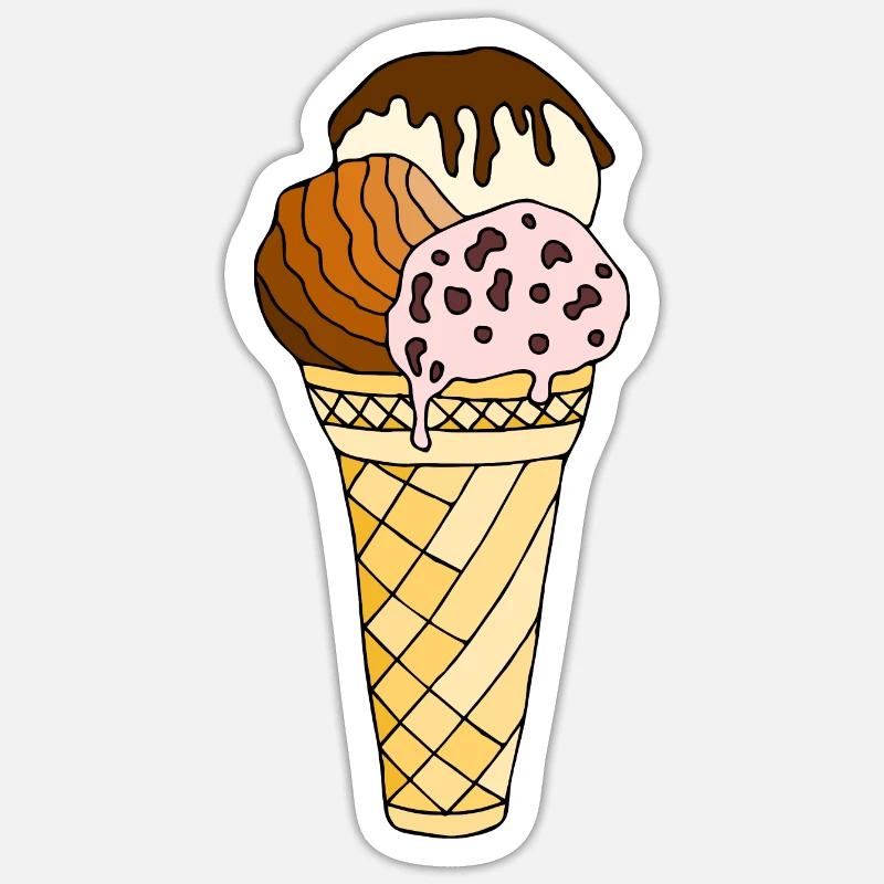 Ice cream - Sticker size S (10 x 10 cm) - white matte