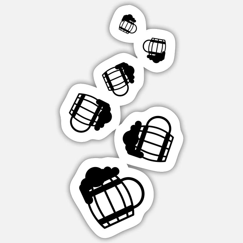 Bier Icon Symbol - Sticker Größe S (10 x 10 cm) - Mattweiß
