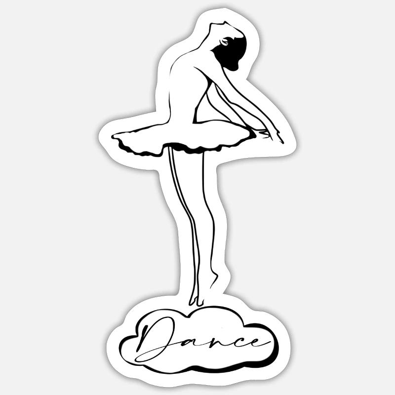 Danser - Sticker taille S (10 x 10 cm) - blanc mat