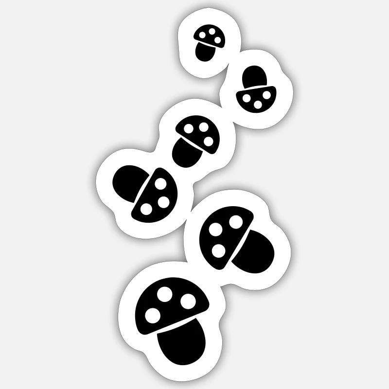 Symbole des champignons - Sticker taille S (10 x 10 cm) - blanc mat