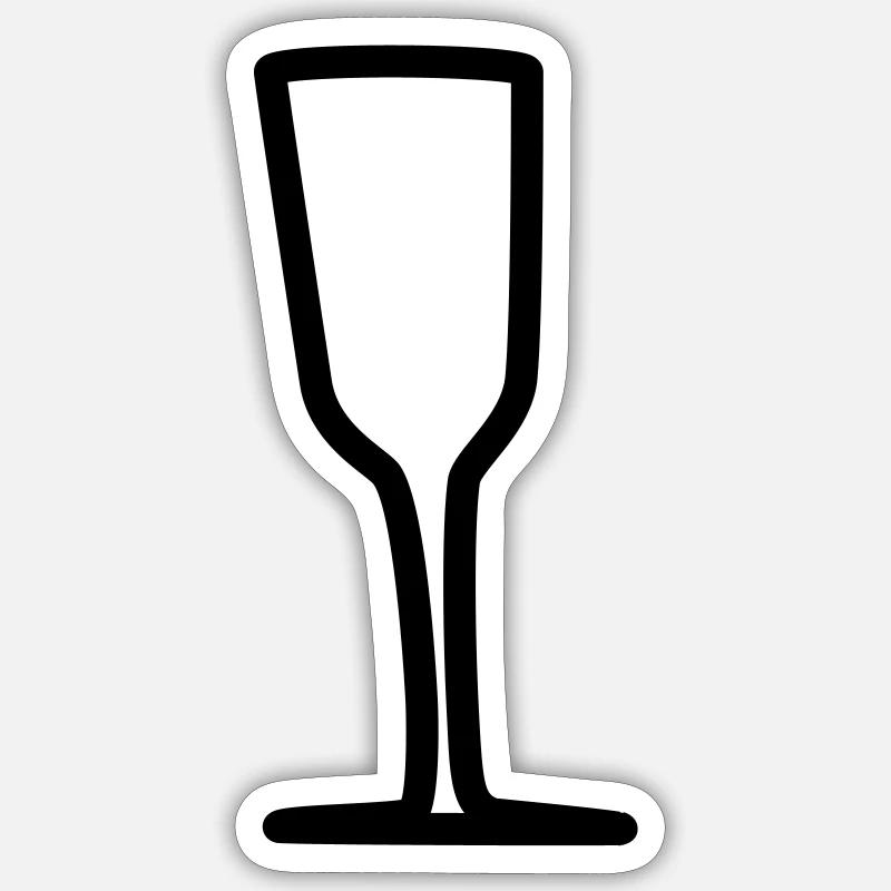 sektglas 1 - Sticker Größe S (10 x 10 cm) - Mattweiß