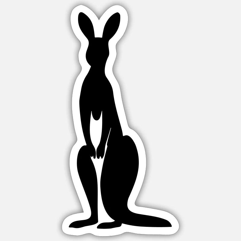 kangaroo - Sticker size S (10 x 10 cm) - white matte