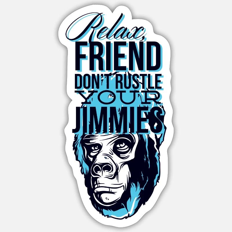 Lustiges Chill Relax Freund Affe Gorilla Geschenk Sticker Größe S (10 x 10 cm)