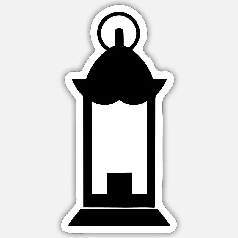 Laterne - Sticker Größe S (10 x 10 cm) - Mattweiß