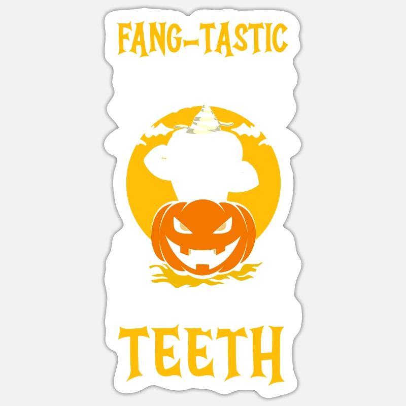 Catching smile, malignant teeth! - Sticker size S (10 x 10 cm) - white matte