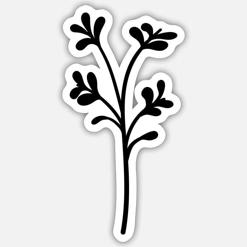 simple Wildblume - Sticker Größe S (10 x 10 cm) - Mattweiß