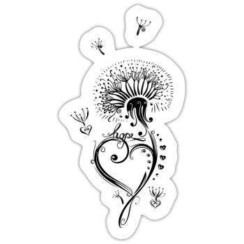 Löwenzahn Pusteblume mit Herz - Sticker Größe S (10 x 10 cm) - Mattweiß - Vorne