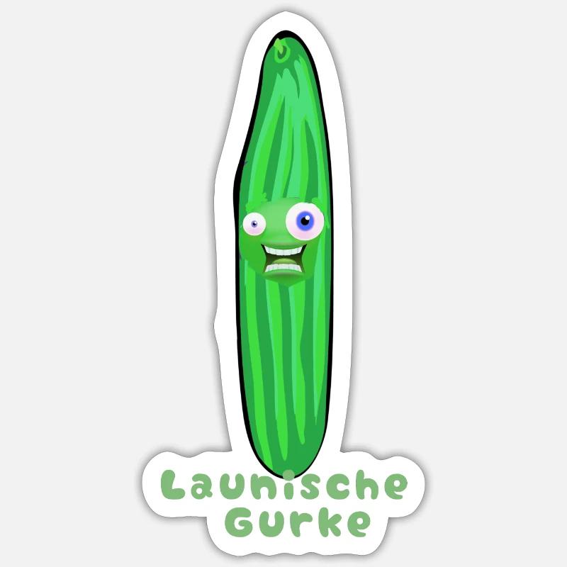 Launische Gurke, Gurken, Comic, Gurke,Comic Sticker Größe S (10 x 10 cm)