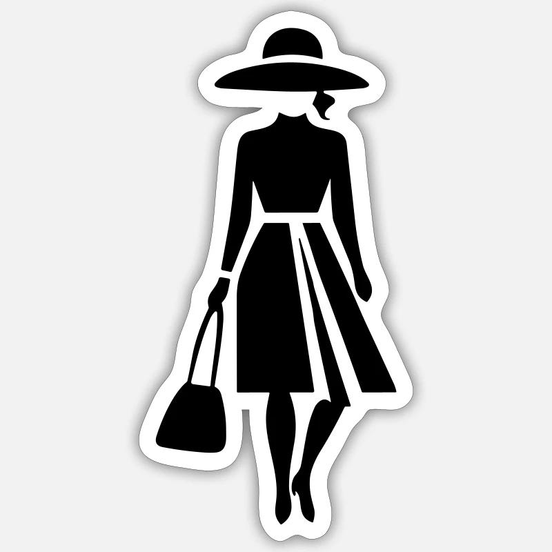 A classy lady's style Sticker size S (10 x 10 cm)