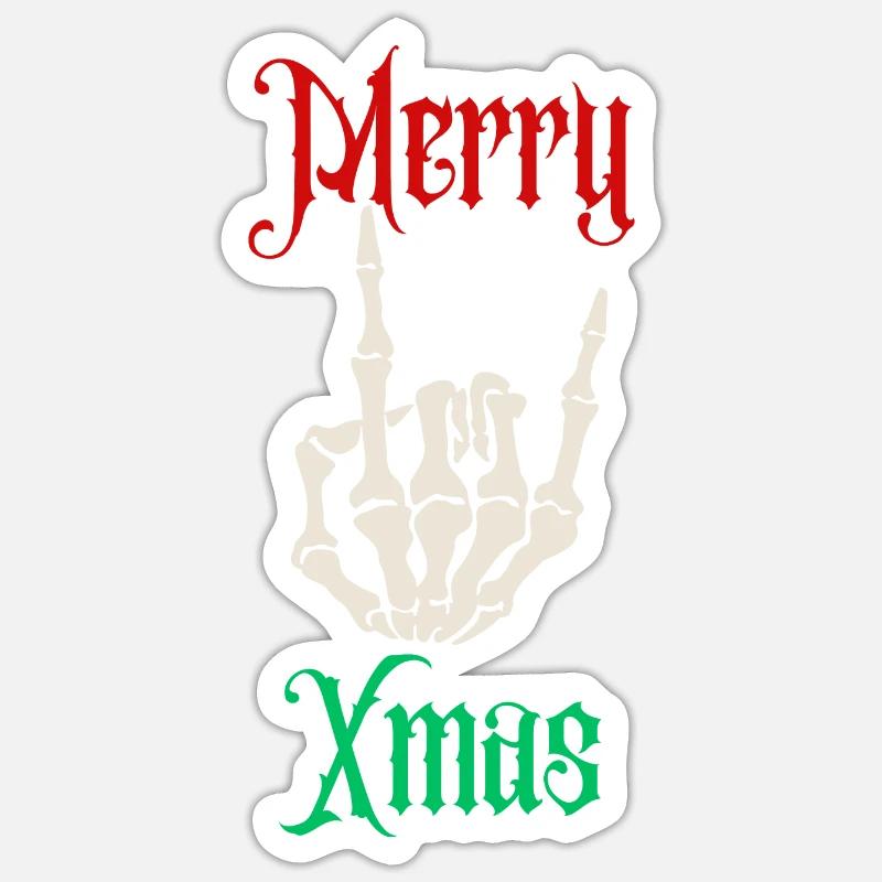 Merry Xmas | XMAS - Sticker taille S (10 x 10 cm) - blanc mat