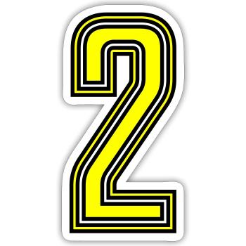 2 - Sticker Größe S (10 x 10 cm) - Mattweiß - Vorne