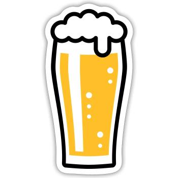Bierglas (Bier / Willibecher / 2C) - Sticker Größe S (10 x 10 cm) - Mattweiß - Vorne