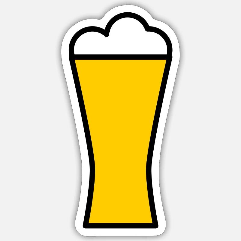 Bière - Sticker taille S (10 x 10 cm) - blanc mat