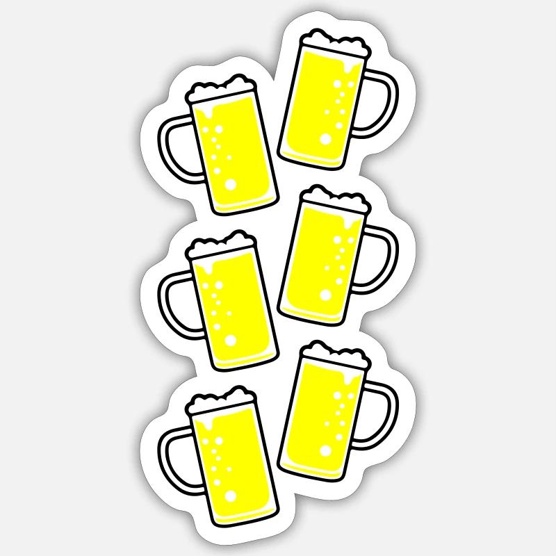 Bierkrug Bier Symbol - Sticker Größe S (10 x 10 cm) - Mattweiß
