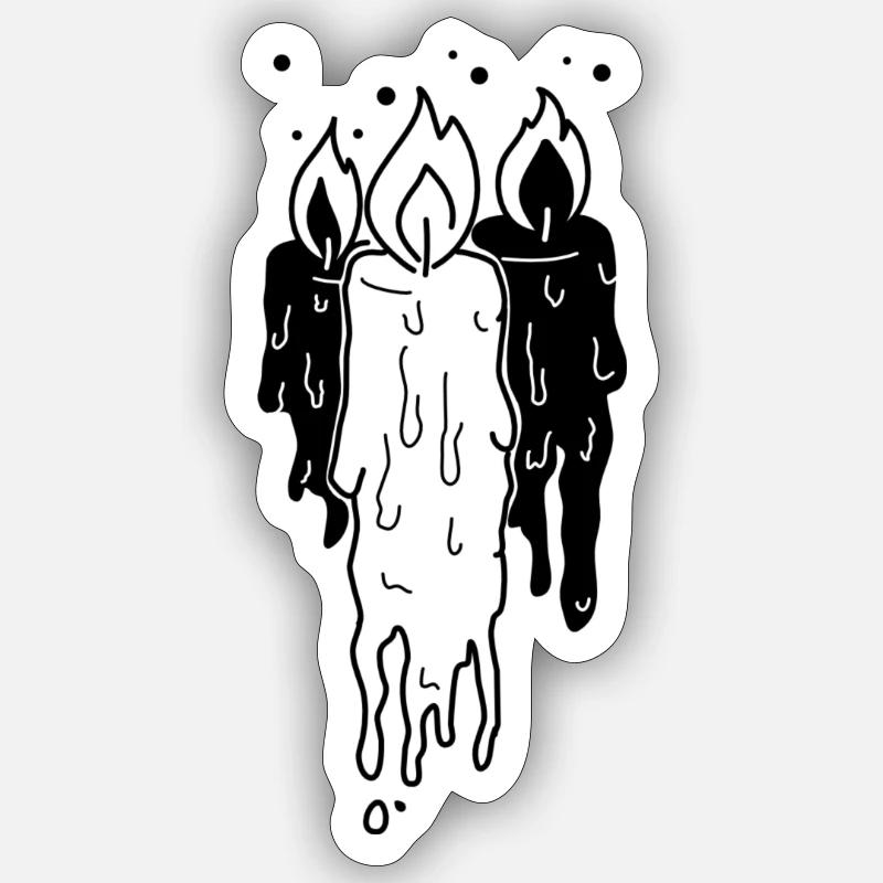Candle-Light Dinner - Sticker Größe S (10 x 10 cm) - Mattweiß