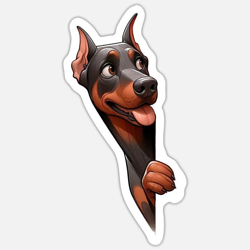 Doberman - Sticker size S (10 x 10 cm) - white matte