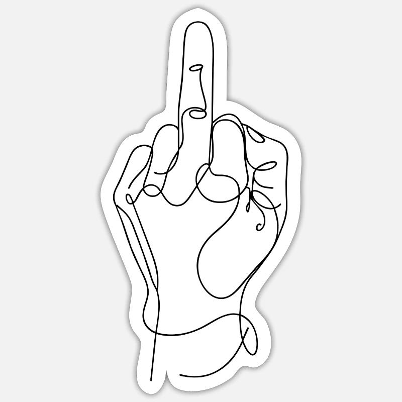Middlfinger - Sticker Größe S (10 x 10 cm) - Mattweiß