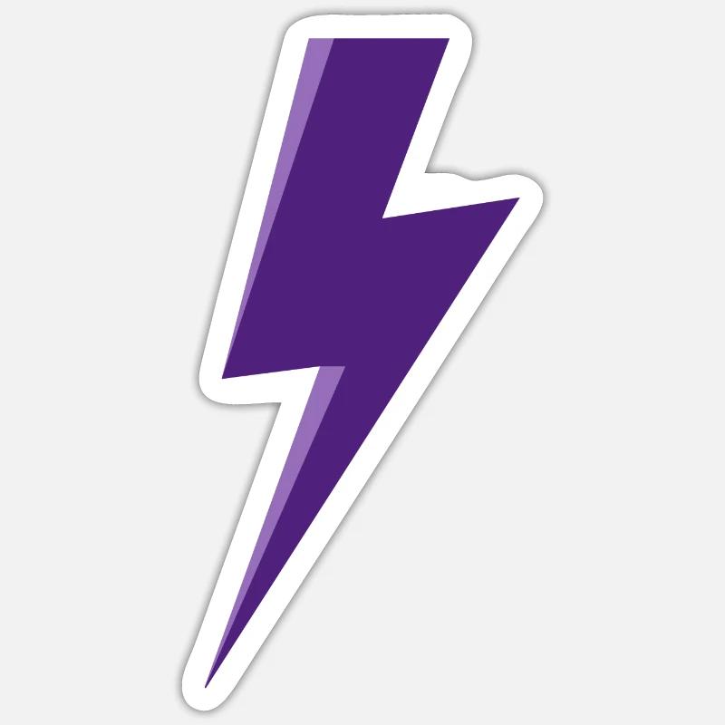 Eclair violet - Sticker taille S (10 x 10 cm) - blanc mat
