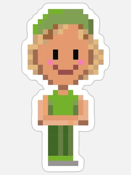 PIXELFIGUR GRÜN - Sticker Größe S (10 x 10 cm) - Mattweiß