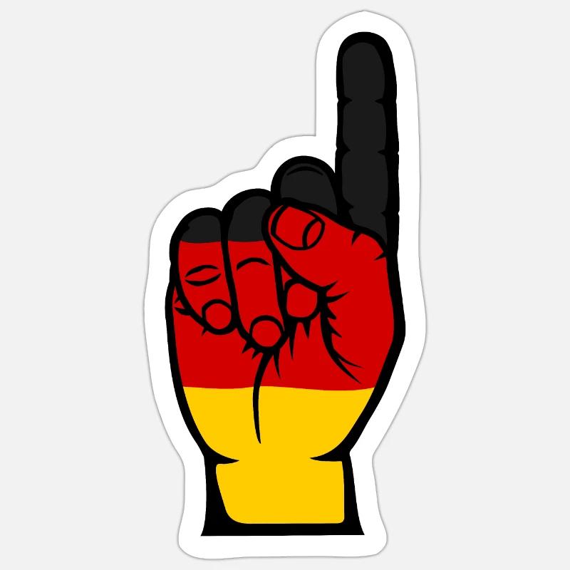 Drapeau allemand numéro 1 - Sticker taille S (10 x 10 cm) - blanc mat