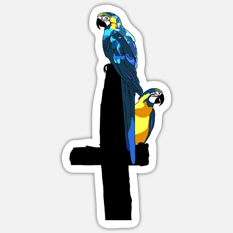Perroquets Sticker taille S (10 x 10 cm)