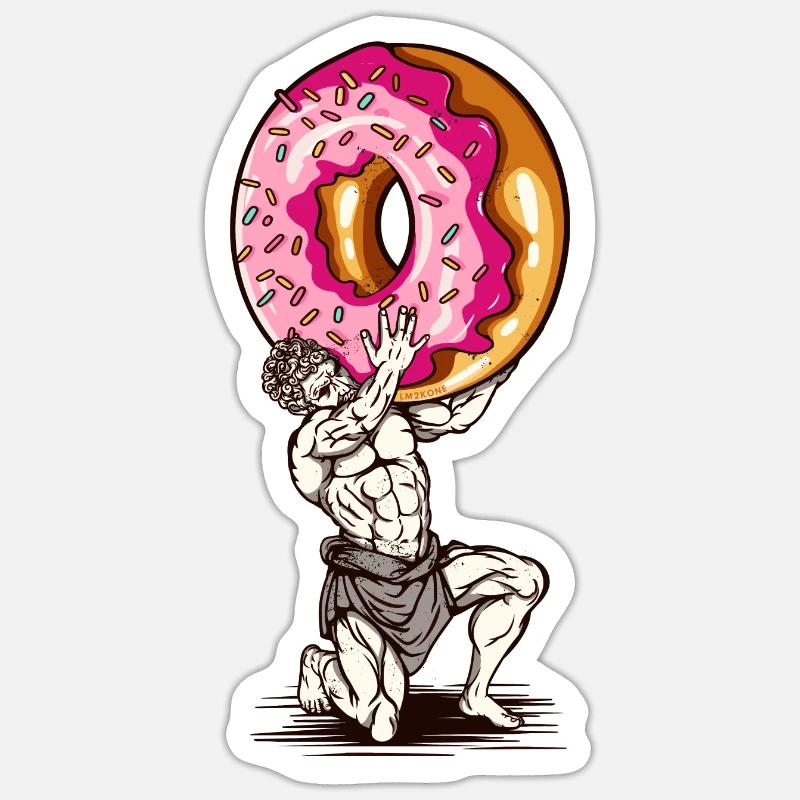 Statue Donut - Sticker taille S (10 x 10 cm) - blanc mat
