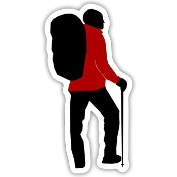 Hikers can be personalized - Sticker size S (10 x 10 cm) - white matte - Front