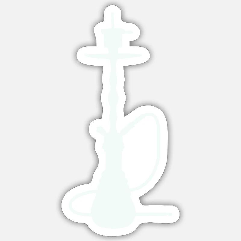 Narguilé - Sticker taille S (10 x 10 cm) - blanc mat