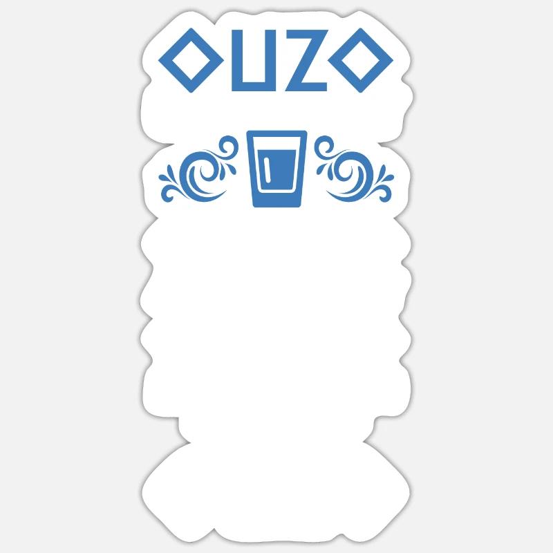 Ouzo Alkohol Ouzo Trinker Geschenk - Sticker Größe S (10 x 10 cm) - Mattweiß