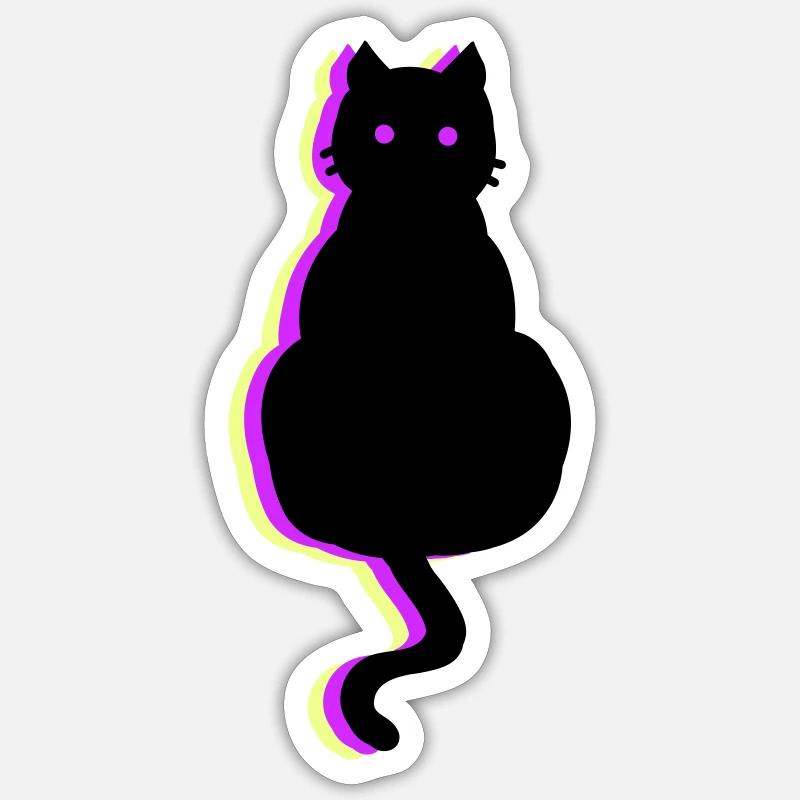 Rose chat brillant Sticker taille S (10 x 10 cm)
