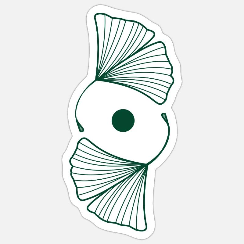 Ginkgo - Sticker Größe S (10 x 10 cm) - Mattweiß