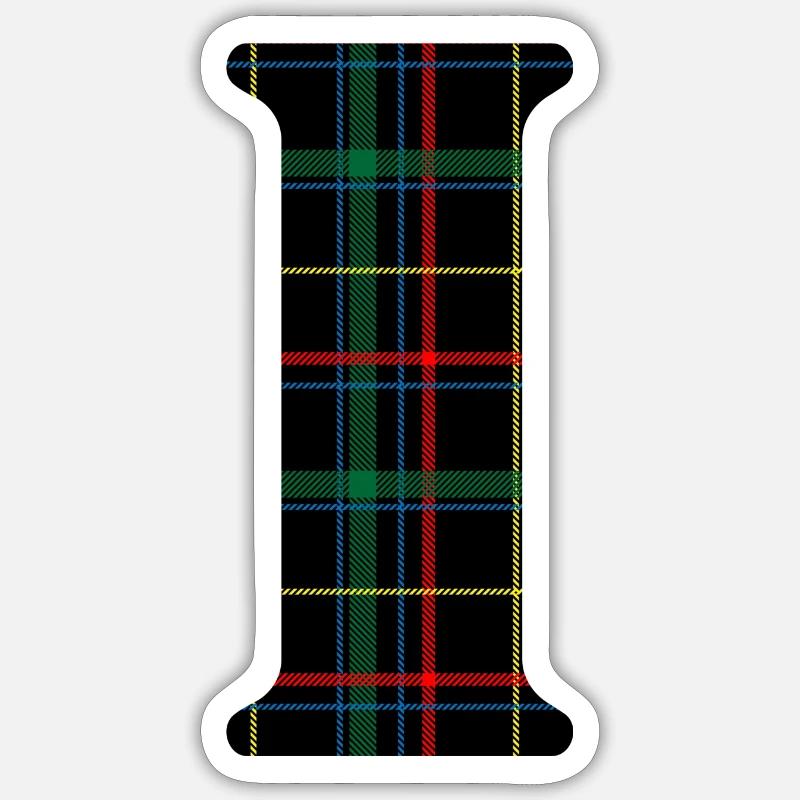 Monogram i Scottish tartan - Sticker size S (10 x 10 cm) - white matte
