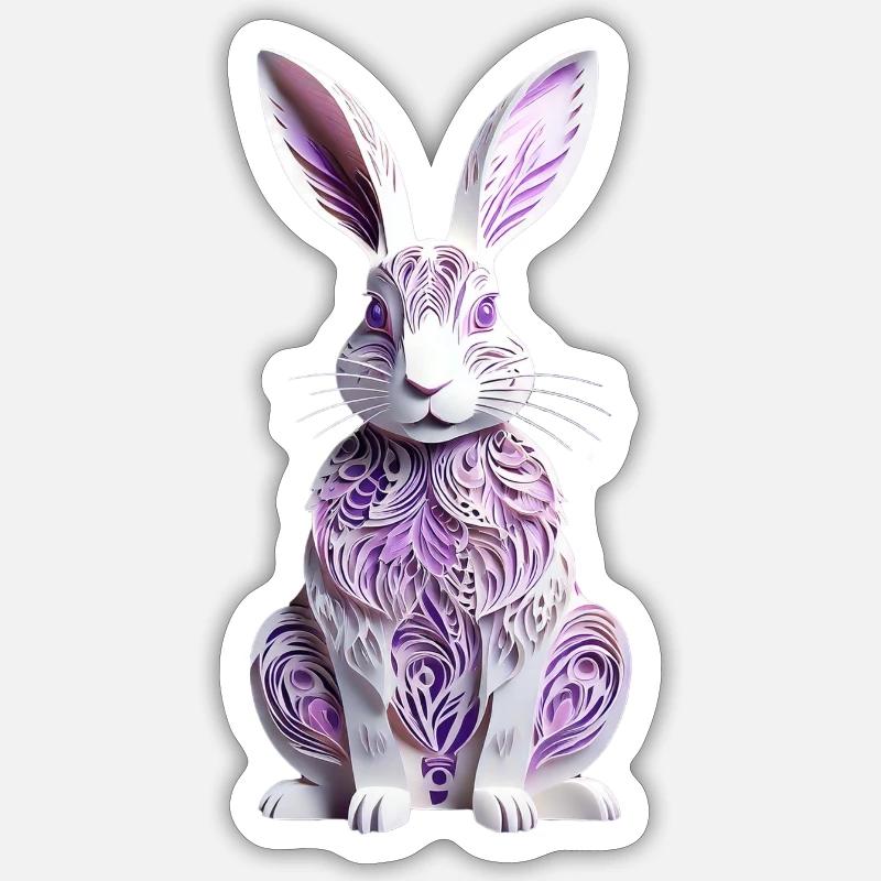 Bunny - Easter Bunny in Silhouette - Sticker size S (10 x 10 cm) - white matte
